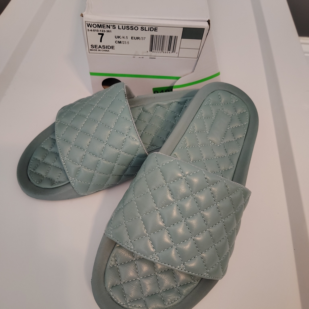 Apl Athletic Propulsion Labs Nwt Seaside Women's Lusso Slide Sandals - Blue 7‎